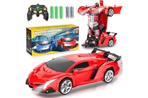 Chridark Remote Control Car Toys - Transforming RC Cars for Kids, Transform Toys Car Robot, Gift Kids Toys for 3 4 5 6 7 8 10 12 Years Old Boy, Red
