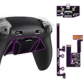 eXtremeRate RISE4 Plus MAX Back Paddles Kit with Clicky Trigger Stops & Rubberized Grip for PS5 Controller BDM-030 040 050, Remappable Back Buttons Kit for PS5 Controller - Black - NO Controller