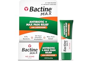 Bactine MAX Antibiotic + Pain Relieving Ointment - Antibiotic Ointment with Lidocaine - Pain + Itch Relief for Minor Cuts & Scrapes & Burns - Lidocaine Numbing Cream - 0.5oz
