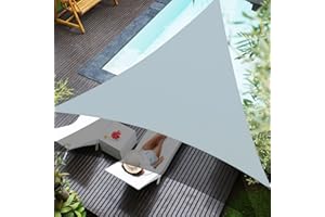 CIELO COLORIDO 20' x 20' x 20' Gray Triangle Sun Shade Sail,95% UV Blockage,Water & Air Permeable, Commercial, Custom Size Accepted