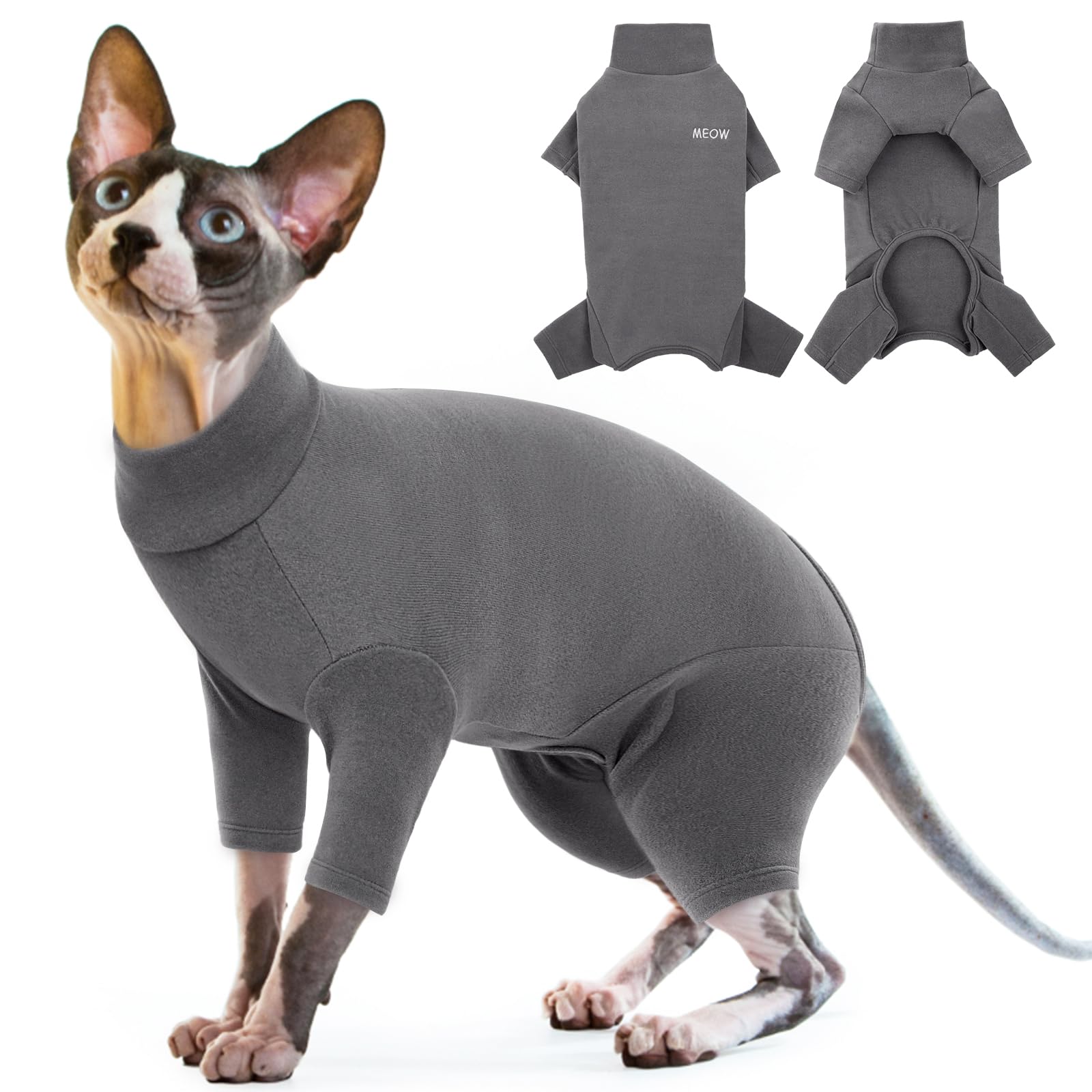 Medium Cat Jumper, Sweater for Cat Sweatshirt Warm & Comfortable(Grey, M)