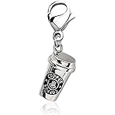 Gzrlyf Coffee Cup Charms Clip on Charms for Jewelry Making Gifts for Coffee Lovers