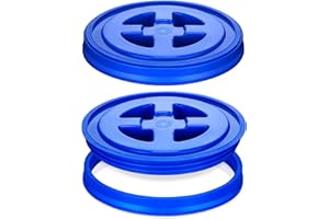 Quzzil 2 Pieces Seal Lids Bucket Seal Lid 5 Gallon Screw Top Lids for Plastic Bucket Compatible with Gamma (Blue)