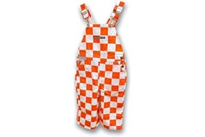 Game Bibs Infant Checkered Orange/White Overalls