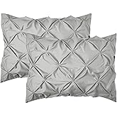 Elegant Comfort 2-Pack Sham Set Pinch Pleat Design, 1500 Premium Hotel Quality Microfiber, Stylish Design-Easy Care, Wrinkle and Stain Resistant, 2-Piece Sham Set, Pleated Standard/Queen, Silver Grey