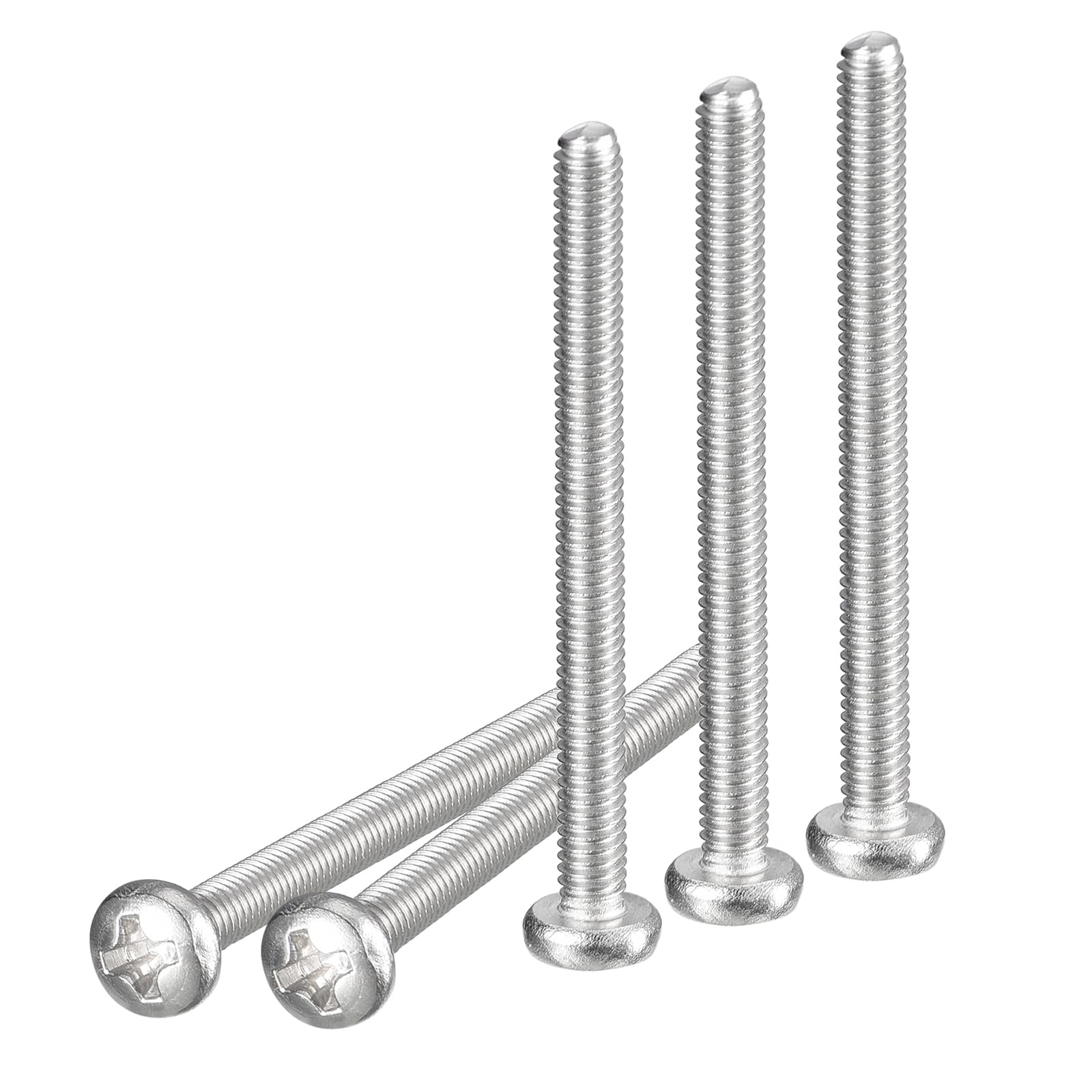 DTGN M2.5x30mm Pan Head Machine Screws, 100Pcs 304 Stainless Steel, Phillips Drive, Metric Coarse Full Thread, Bright Finish, Screws Bolts Kit — image 1