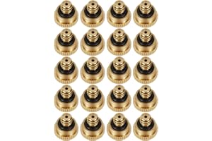 LOOYUAN Brass Misting Nozzles 0.016" Orifice (0.4mm) 10/24 UNC, Water Mister Parts Fog Nozzles for Patio Misting System Outdoor Cooling System (20) Y-20PCS