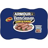 Armour Star Vienna Sausage, Barbecue Flavored, Canned Sausage, 4.6 oz (Pack of 6)