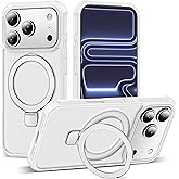 SKYLMW Compatible with iPhone 17 Pro Case with Invisible Magnetic O-Ring Stand Military-Grade Phone Case for iPhone 17 Pro 6.3" [Compatible with Mag-Safe][Great Grip Feeling],Translucent