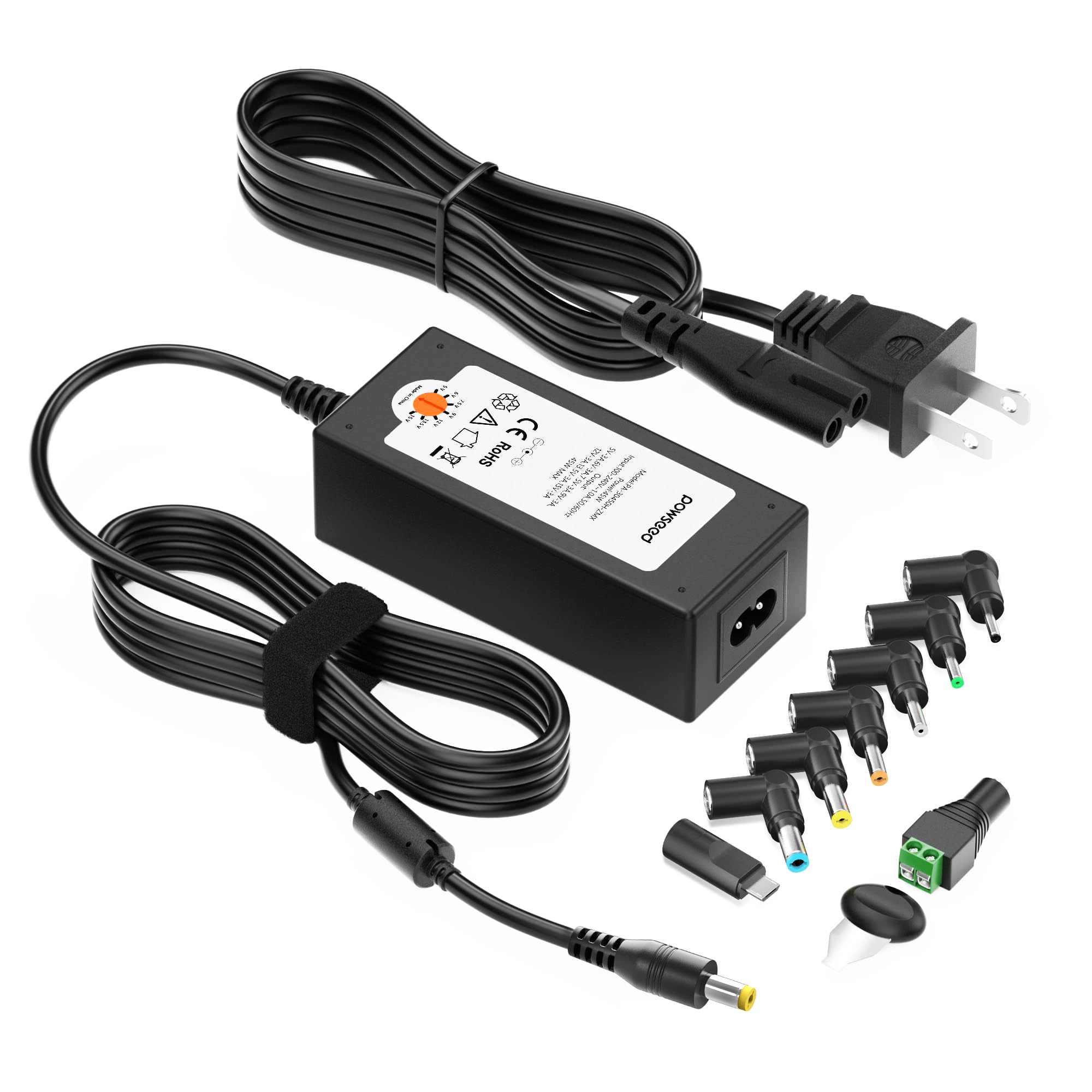 POWSEED Universal AC Adapter 45W 5V 6V 7.5V 9V 12V