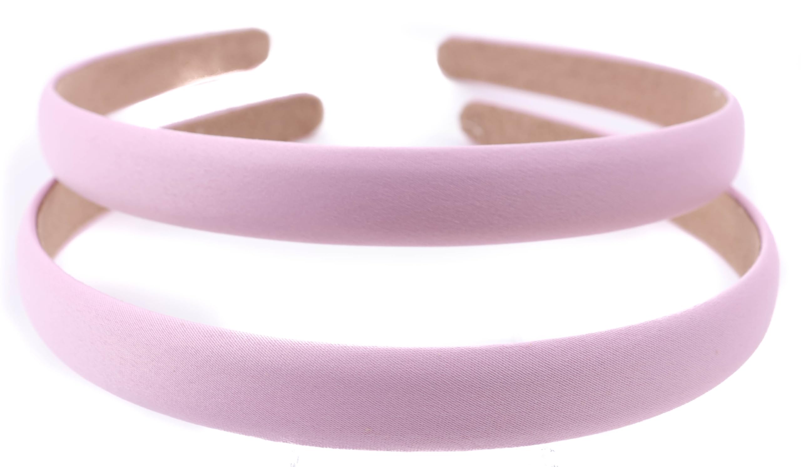 Mytoptrendz® 2Pcs -Satin Alice Headband Non-Slip Grip Hair Bands 15mm Slim Hoop Headbands for Children and Adults Basic Accssories (Pink)