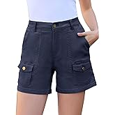 Rasutina Women Stretchy Cargo Shorts High Waisted Jean Shorts for Women 5 Inch Inseam Summer Denim Shorts Jorts