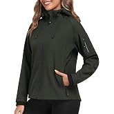 MoFiz Women's Fleece Lined Softshell Jacket Lightweight Insulated Warm Coat | Lightweight, Waterproof, Windproof, Breathable, with Hood, 5 Pockets, Spring, Winter, Outdoor, Hiking, Camping, Traveling