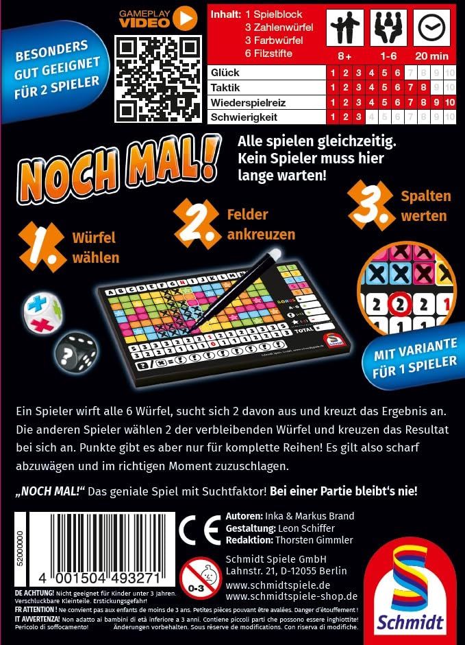 Schmidt Spiele 49327 Noch mal, Würfelspiel aus der Serie Klein & Fein, ab 8 Jahren 3