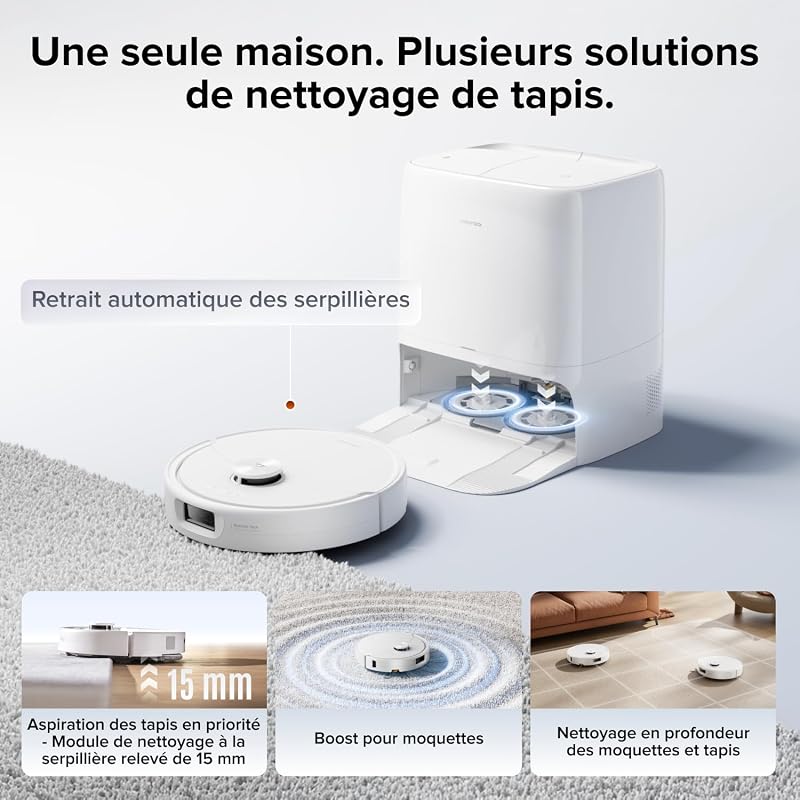 Qrevo 2 Pro Set Aspirateur Robot Laveur avec Station, 25 000 Pa