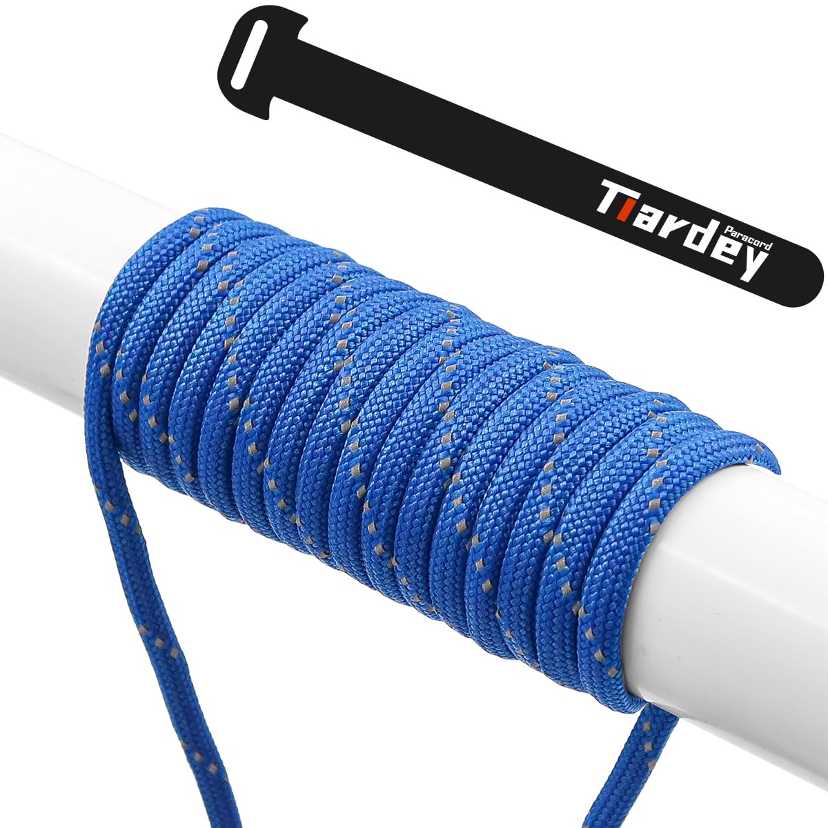 Tiardey PPR-001 Reflective Paracord 4mm 100ft (31m) 7 Core Strand,Tear-resistant,Nylon Cord,Mil Spec Type III Paracord,Holds up to 250kg for Outdoor Survival Camping