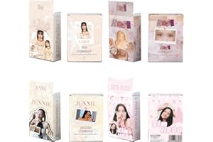 Neffliwe 4 Pack/200 Pcs Black and Pink Laser Photocards Kpop Lomo Card Merchandise Gift for Fans