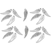JGFinds Small/Tiny Angel Wings Charms - 95 Pack Silver Tone DIY Jewelry Making Supplies, 5/8 Inch Petite Metal Wings for Bracelet, Necklace, Earrings or Arts and Crafts
