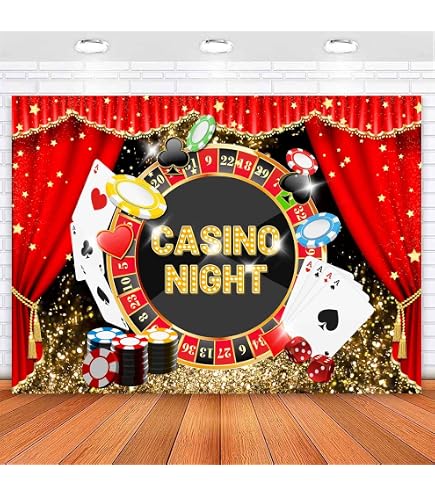 Casino Birthday Backdrop Vegas Casino Night Poker Gambling Party Decor Adults Portrait Customized Photography Background