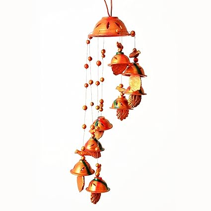 Om Craft Villa Wind Chimes Terracotta Hanging Bell Living Room Decor