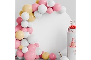 Putros 5FT Circle Arch Cover White Spandex Fitted Round Balloon Arch Cover for Wedding Birthday Party Decoration