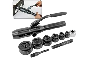 IBOSAD Aluminum Alloy Hydraulic Knockout Hole Punch Driver Kit 1/2 to 2 inch Electrical Conduit Hole Cutter Set KO Tool Kit Metal Sheet Puncher
