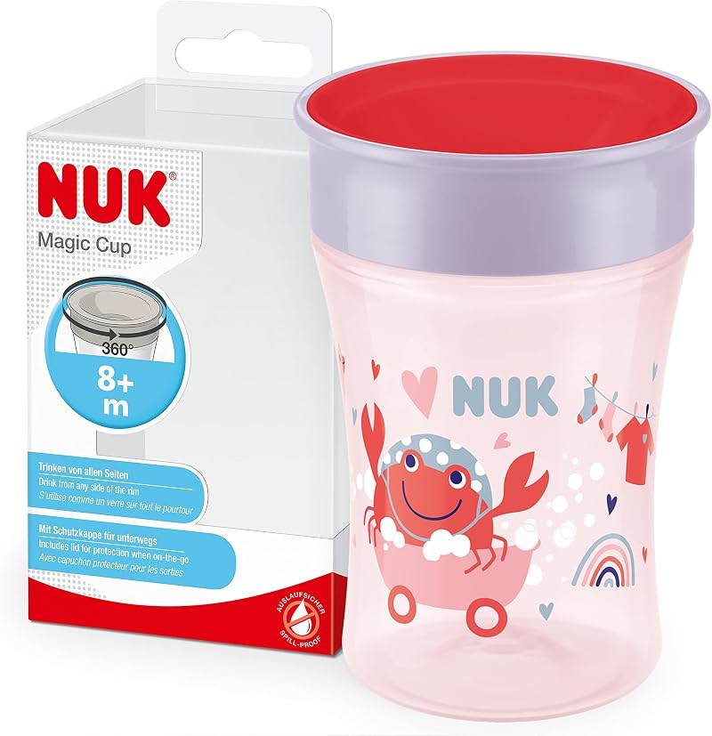NUK Magic Cup Sippy Cup 360° Anti Spill 230 ml Red Crab 8+ Months