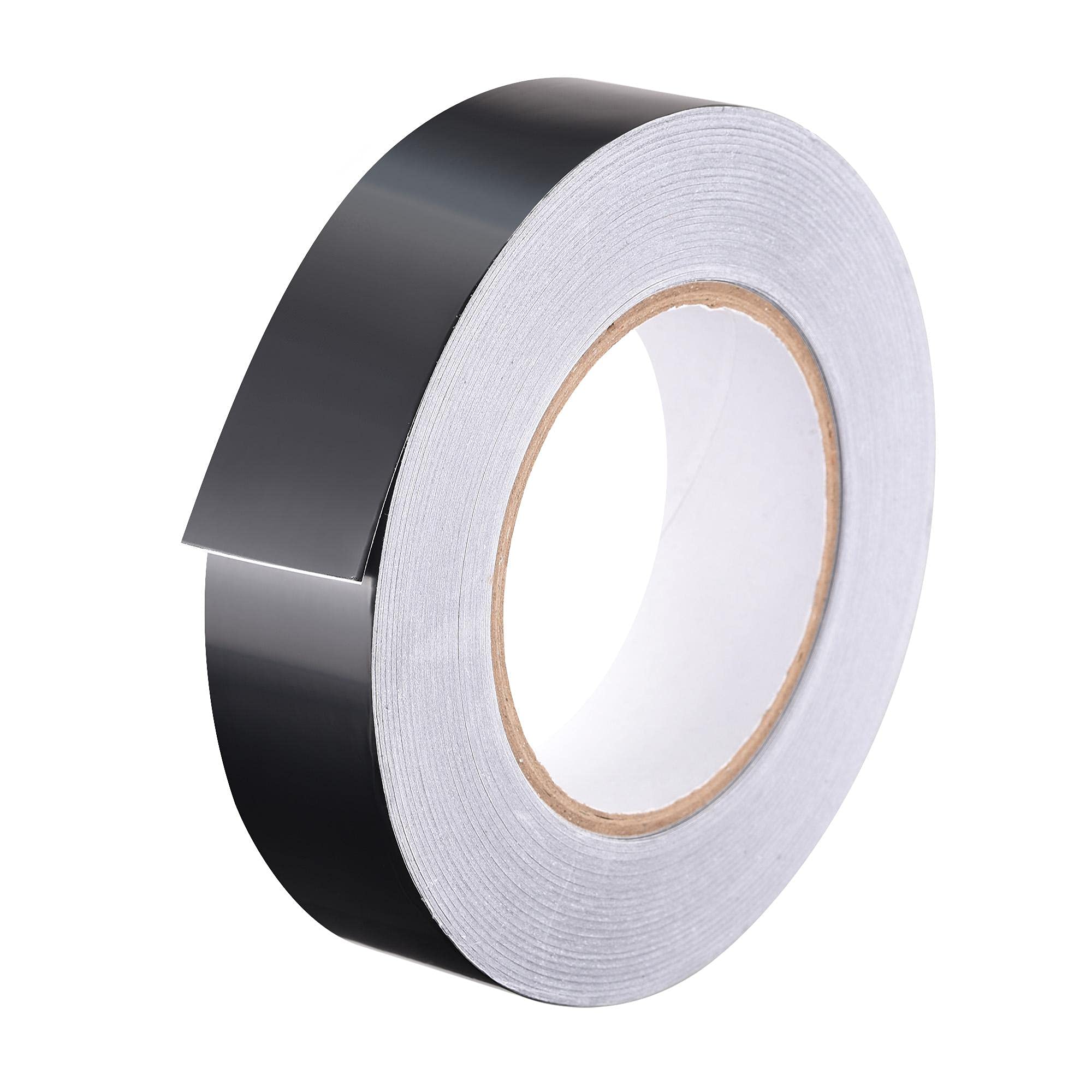 sourcing map Aluminum Foil Tape Black Matte Tape Non Reflective 25mmx50m/164ft for HVAC, Sealing, Patching Hot and Blocking Light