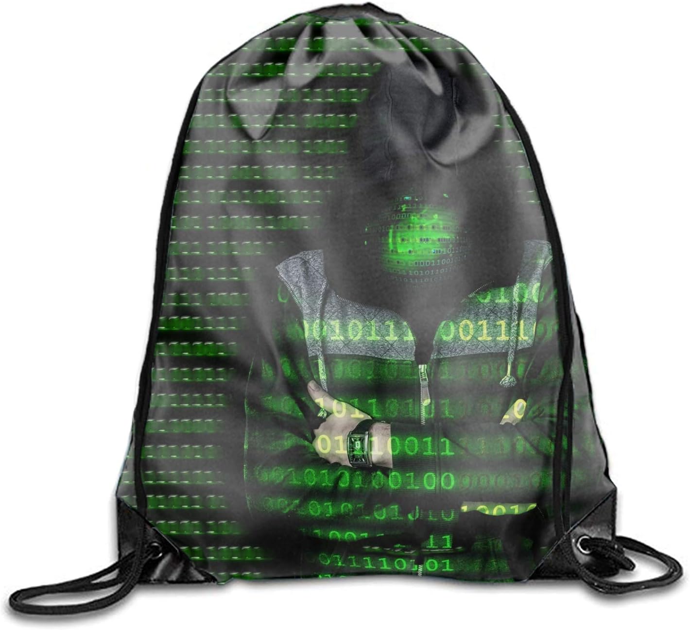 Nizefuture Data World Drawstring Gym Bag - Waterproof For Sports & Workout Gear Sackpack Backpack