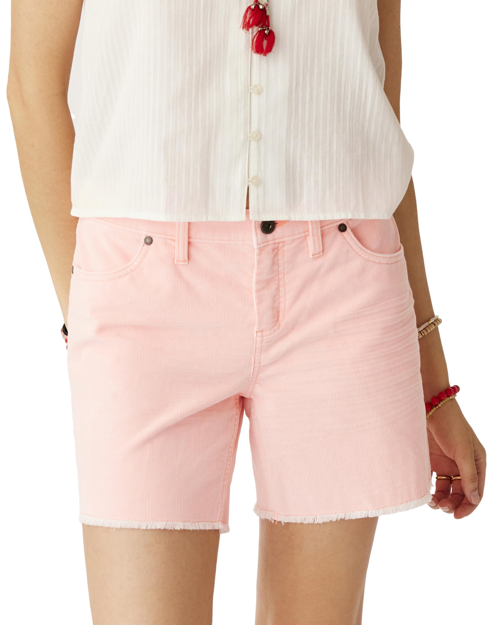 Carve Designs Oahu 6” Short – Mid-Rise Organic Corduroy Cotton Shorts for Women Electric Coral 16