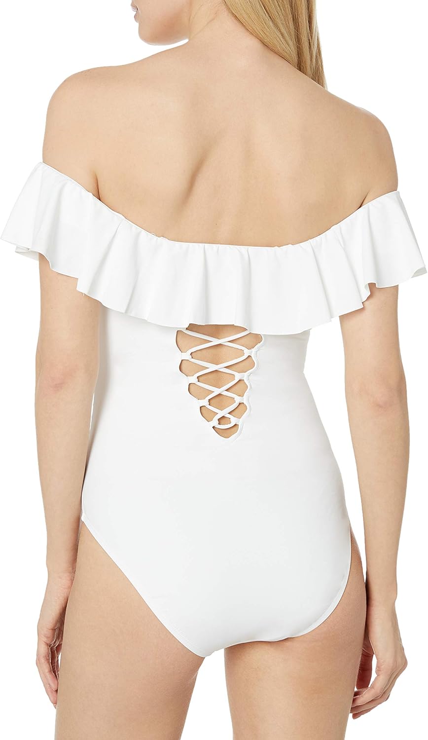 La Blanca Women's Island Goddess Off Shoulder Ruffle One Piece Swimsuit at  Women’s Clothing store