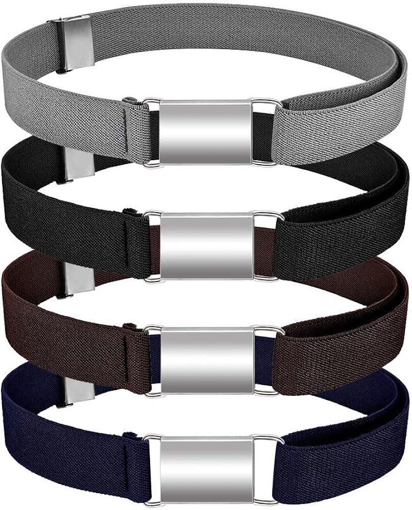LYTIVAGEN 4 PCS Kids Belt 4 Colors Elastic Belt with