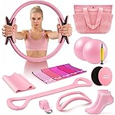 Uyittour 16PCS Pilates Kit for Home Workouts, Essential Equipment Set with 12'' Ring & 9” Ball, 5 Resistance Bands - Pilates Starter Kit for Women, Full Body Toning & Strength