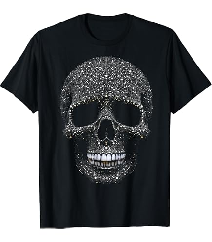 トップス GRANCY Skull Rhinestone Design T-shirt Amazon.com: HZCX FASHION Mens Sparkly Rhinestone Skull Graphic