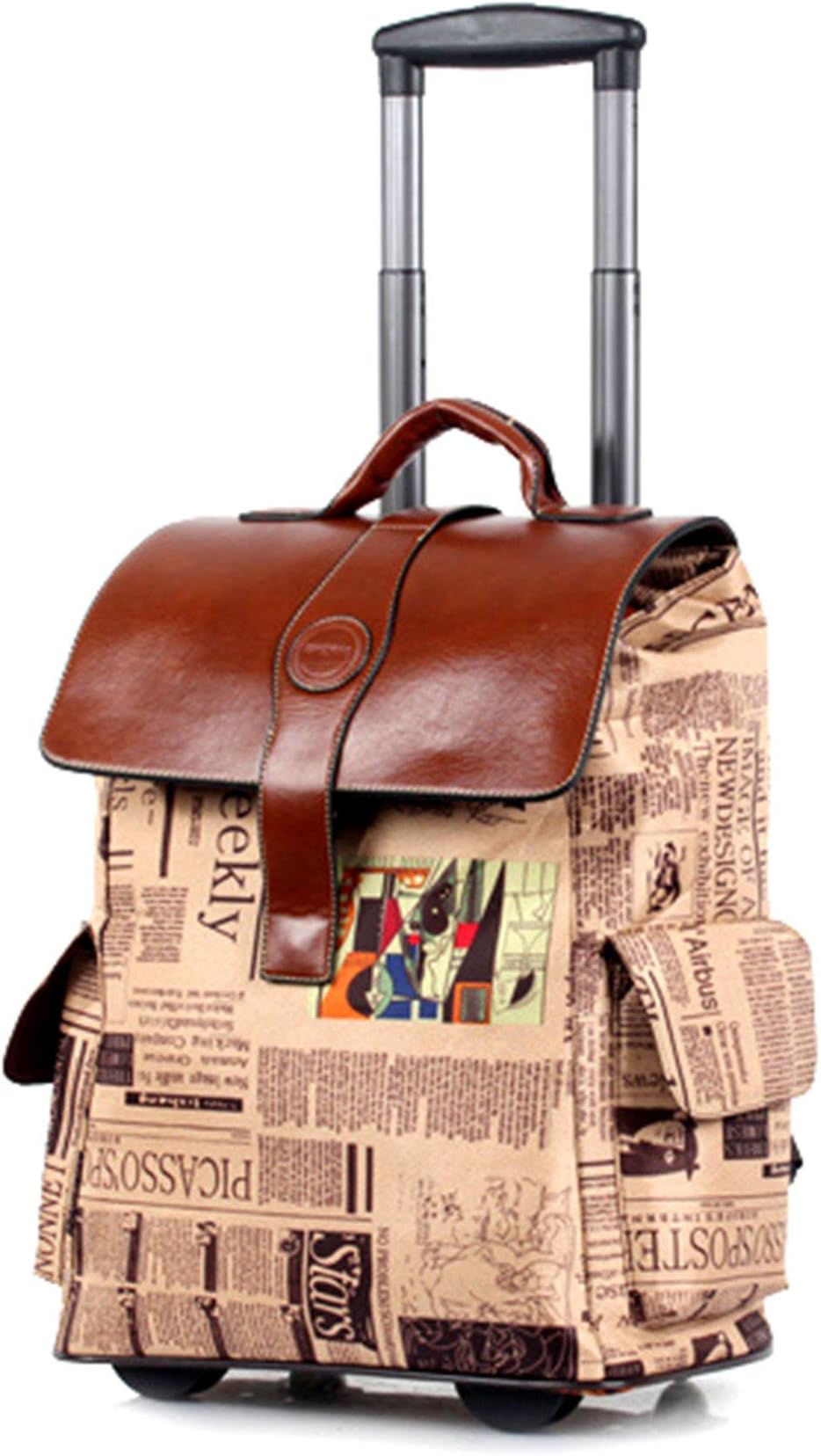 Wangzifang Unisex Oxford Paper Trolley Backpack - Small
