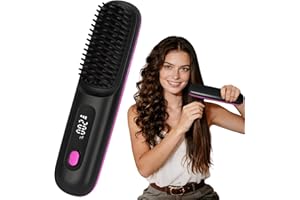Upgrade 6400 mAh Cordless Hair Straightener Brush Portable Mini Hair Straightener with Long Battery Life, 2026 New Travel Rec