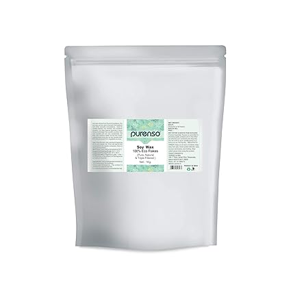 Purenso 100% Soy Wax Flakes (1kg) for DIY Candle Making