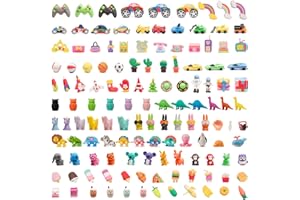 CLOCK KING 132pcs 3D Cute Kids Erasers, Random Desktop Pet Toys Gifts, Classroom Rewards Kids Party Gifts, Various Styles Such as Animals, Food, Plants, Space, Princess, Sports, Halloween, Christmas