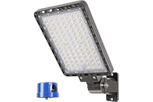 BIRITALO 240W LED Parking Lot Light, 38400LM 5000K Adjustable Arm Mount Security Flood Lights with Dusk to Dawn Photocell, IP66 Waterproof Shoebox Light for Street, Yard