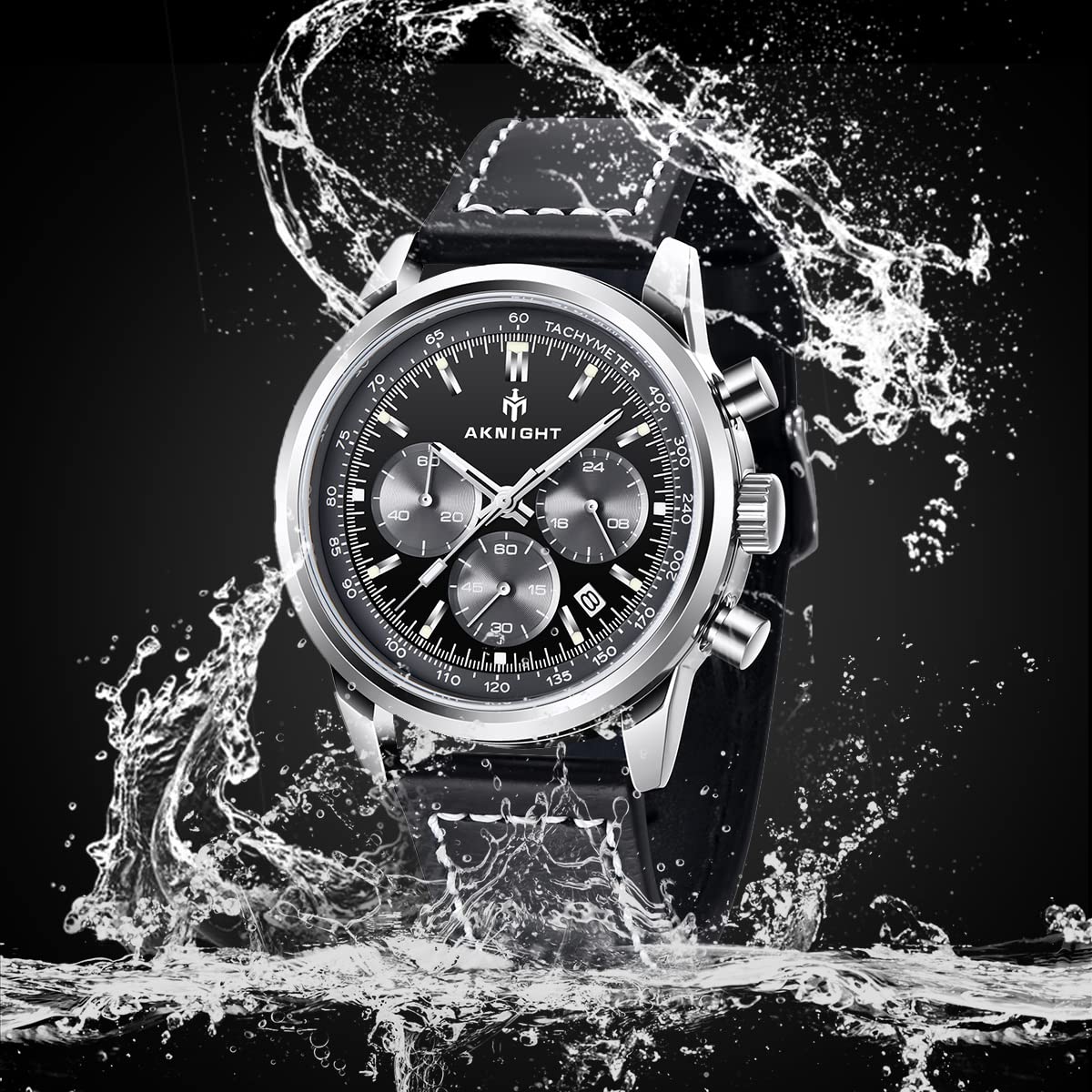 BENYAR AKNIGHT Herrenuhr Braun Leder Strap Chronograph Quarz Uhr Männer Datum Kalender Wasserdicht Armbanduhr Herren Sport mit Leder Armband Elegantes Geschenk