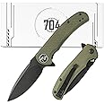 704 Gear Urban Ranger Lite EDC Folding Pocket Knife | Compact 2.91" Blade, D2 Steel, G10 Handle, Reversible Pocket Clip | Olive Drab Green