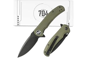 704 Gear Urban Ranger Lite EDC Folding Pocket Knife | Compact 2.91" Blade, D2 Steel, G10 Handle, Reversible Pocket Clip | Olive Drab Green
