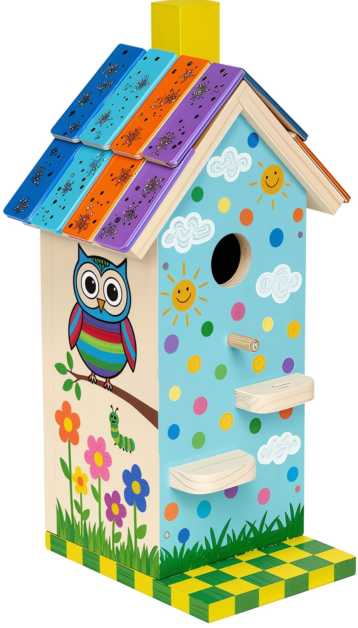 ITA DIY Birdhouse for Assembling and Painting Skyhaven 12.5x16x34cm - Building and Painting Kit for Kids - Craft Kit for Boys and Girls