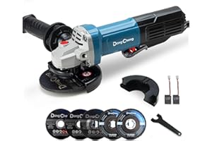 DONG CHENG DongCheng 9.2 Amp Power Angle Grinders, 4-1/2 in., 11800RPM, Tool-Free Guard, Electric Metal Grinder Tool, Small Corded Angle Grinder, Paddle Switch, Shockproof Handle for Cutting, Grinding, Polishing