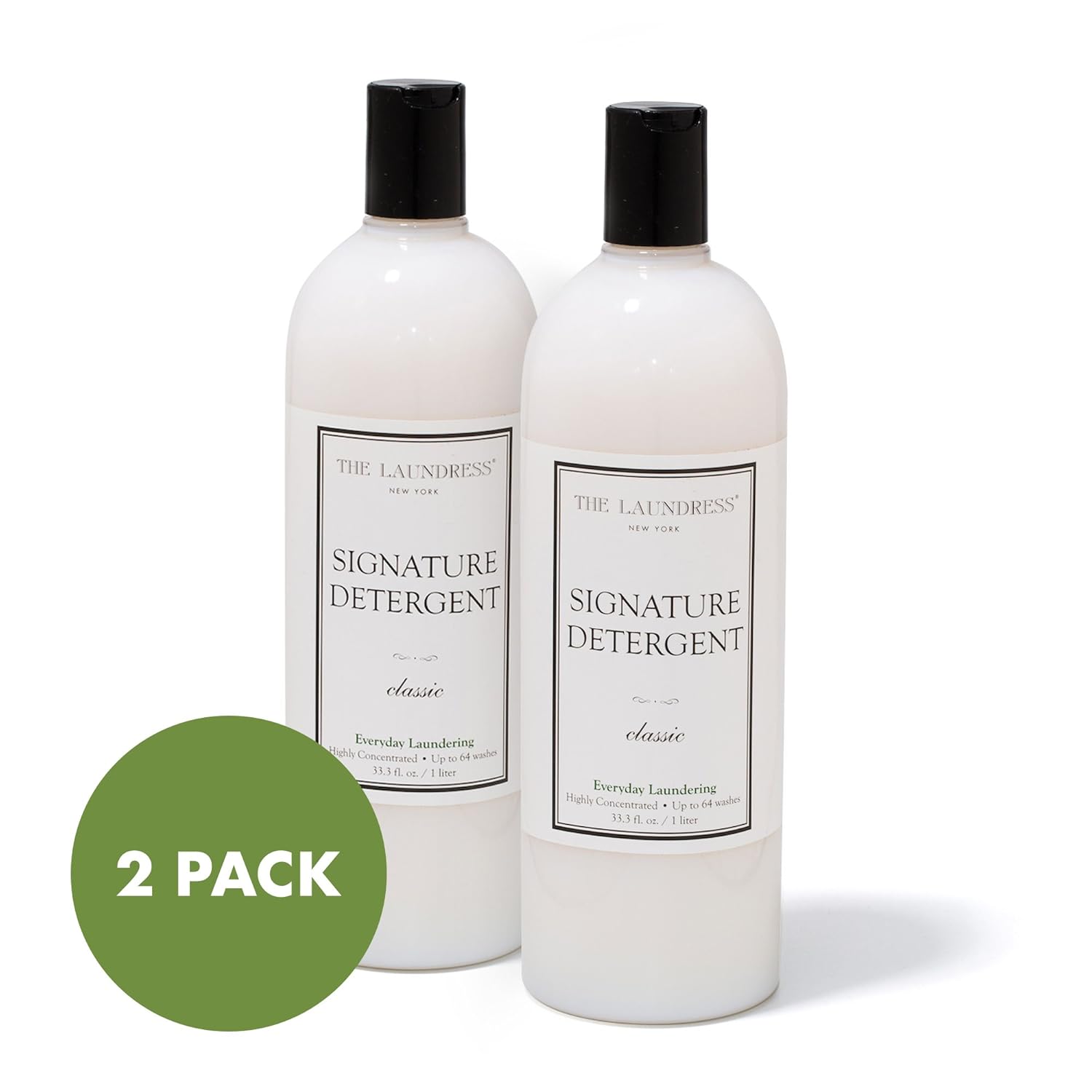 The Laundress Signature Detergent - 33.3 oz, Classic Scent, 2 Pack - All Natural, Plant Based, Eco-Friendly, Biodegradable & Hypoallergenic - Amazing Scent with Jasmine & Citrus Overtones - 128 loads