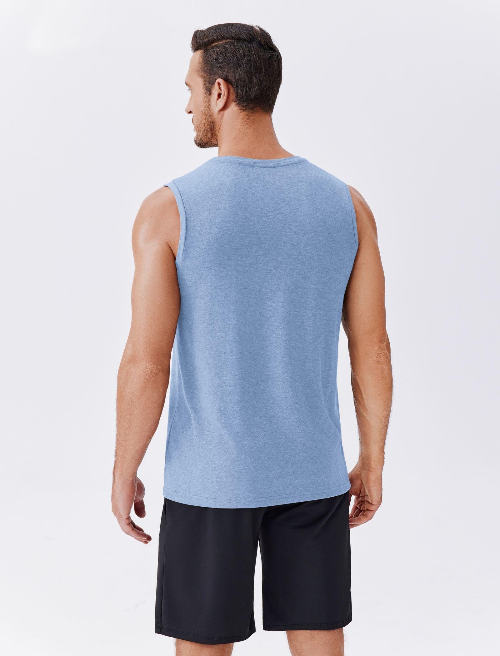 PINSPARK Men's 3 Pack Workout Tank Tops Gym Sleeveless Shirts Quick Dry Training Muscle Shirts for Men