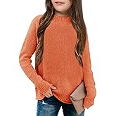 thefabland Girl's Long Sleeve Sweater Mock Neck Fall Soft Knit Pullover Jumper Tops