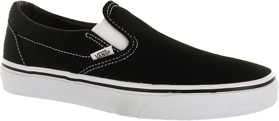 mens black and white slip on vans