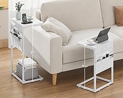 Vagusicc C Shaped End Table with Charging
