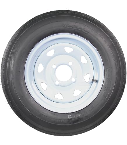 2 Pack 5.30-12 Trailer Tires On Rim – 4 Lug 4" Bolt Pattern, Load Range C, 6 Ply